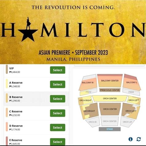 hamilton tickets manila|LIST: 'Hamilton' Manila ticket prices .